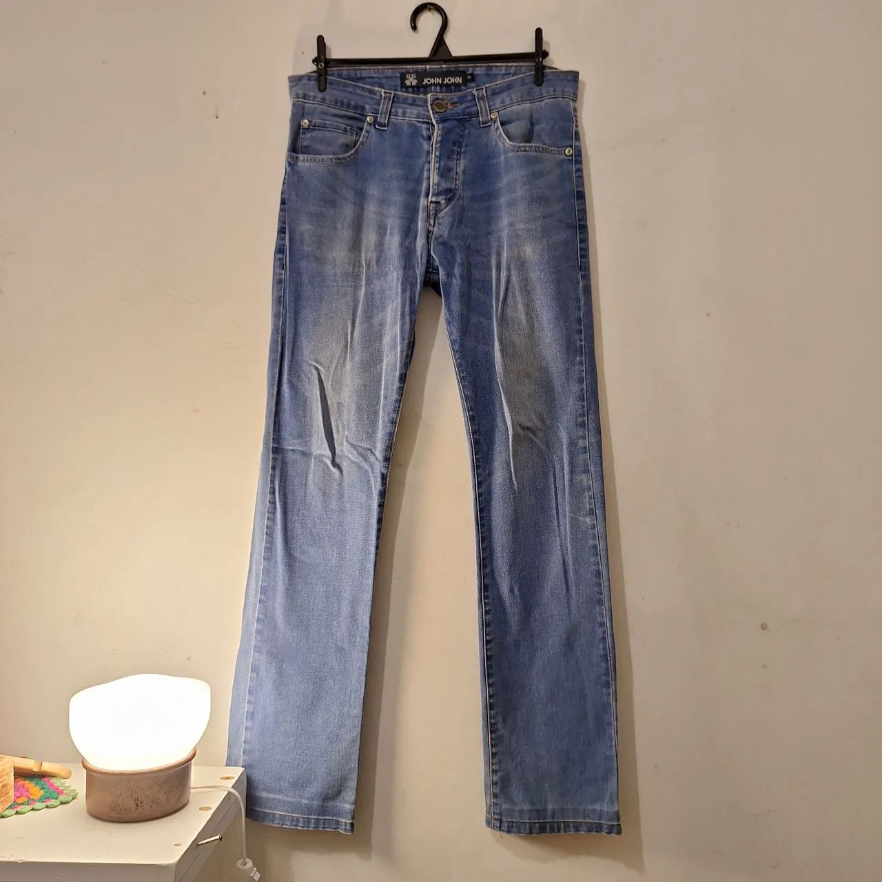 Calça jeans John John 40 reta tradicional, masculina. 