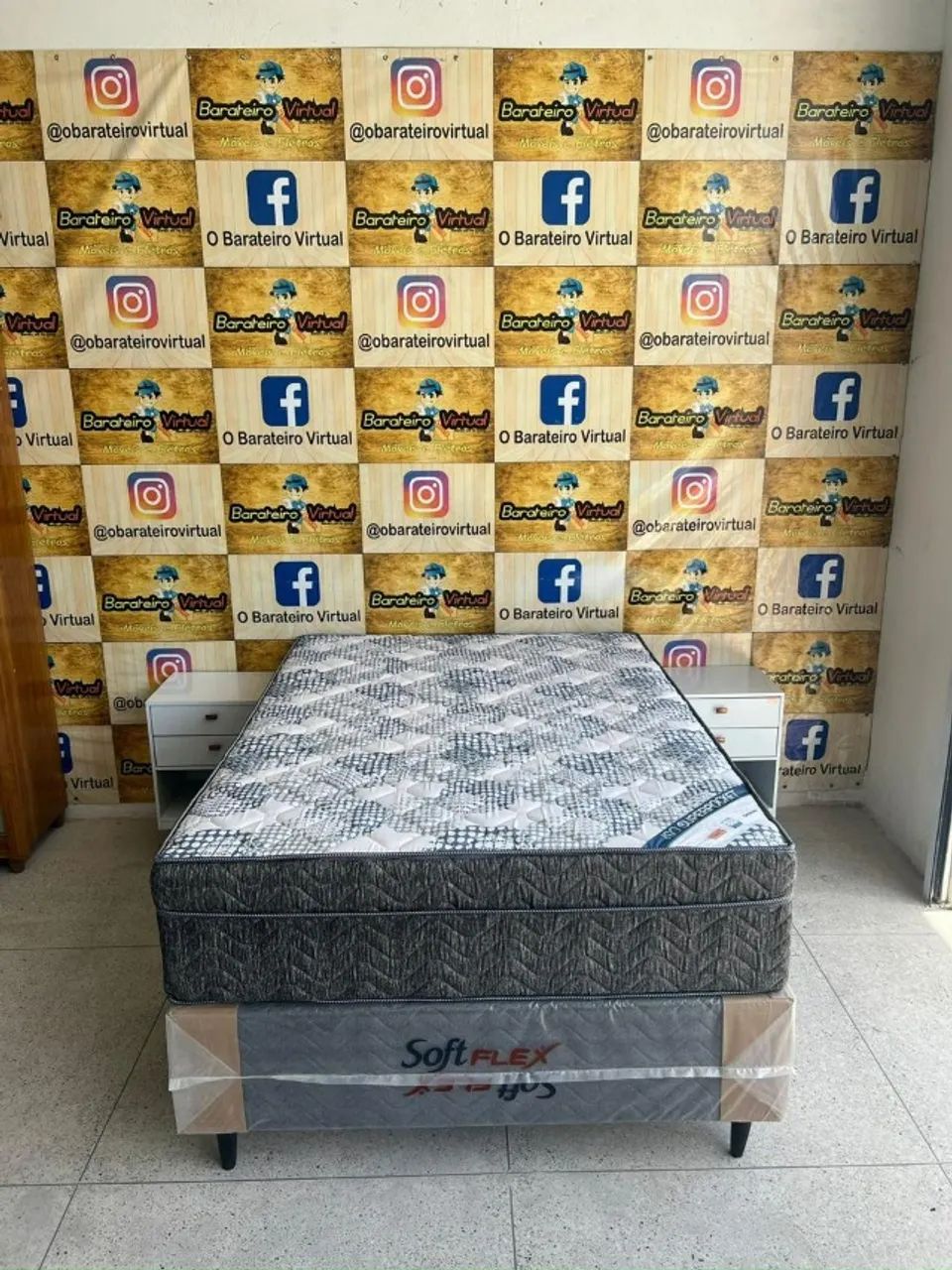 "Conforto e Durabilidade: Conjunto Box Casal com Molas Ensacadas e Revestimento em Poliést - Foto 2