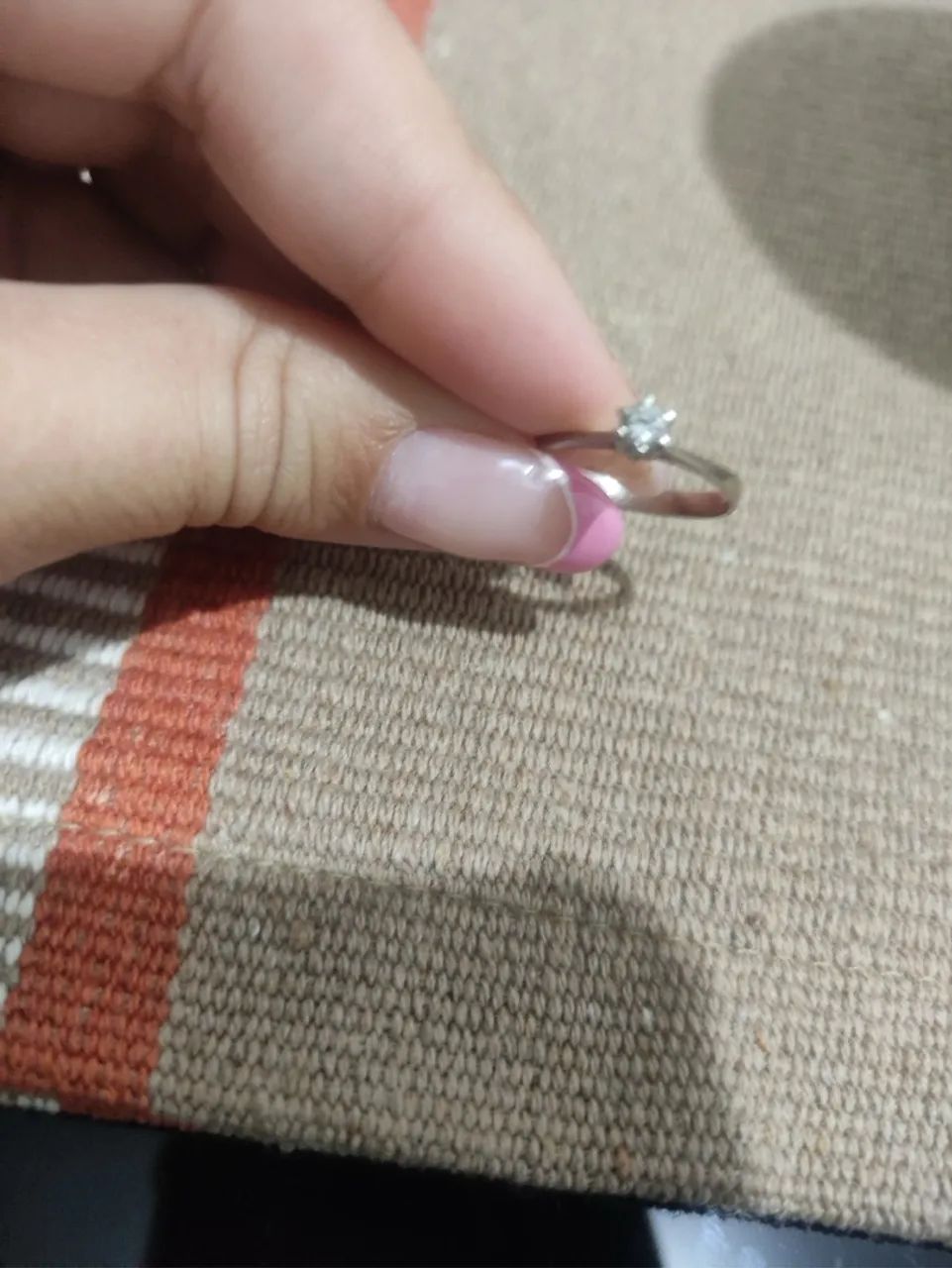 Anel Ouro Branco - 1,5 Gramas - 15 centímetros  - Foto 2