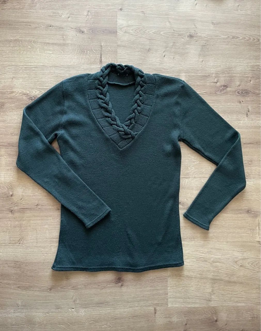 Blusa de fios tam P / M verde musgo 