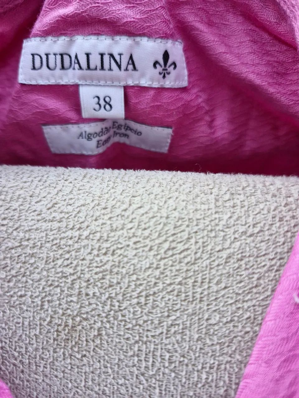 Camisa Dudalina Rosa 38 Algodão Egípcio