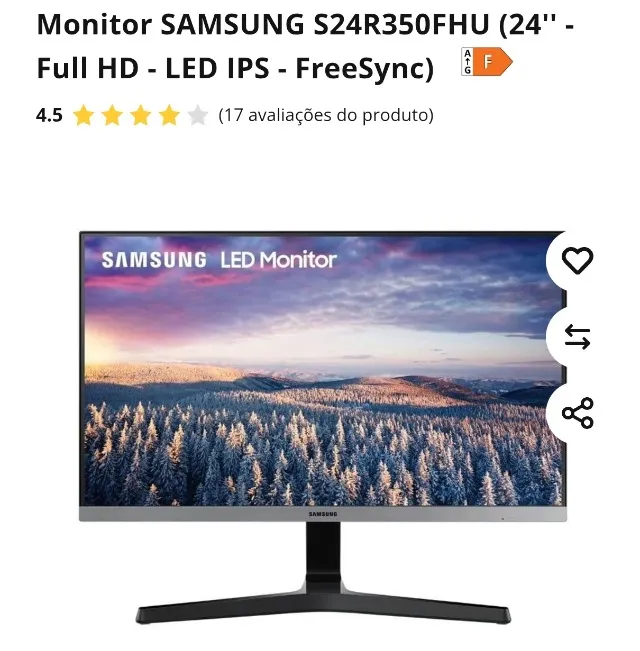 Vendo monitor Gamer 24" Samsung Modelo Europeu
