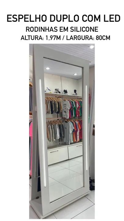 Espelho duplo com led 