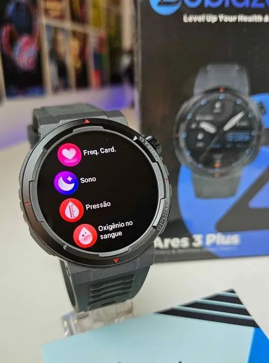 SMARTWATCH ZEBLAZE ARES 3 PLUS - Tela Amoled, Ligações, Notificações, Esportes, Saúde. - Foto 4