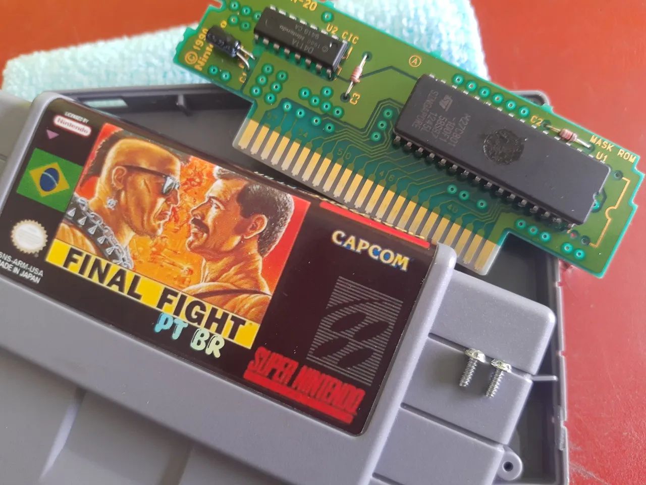 Final fight em português pcb original, cartucho repro.