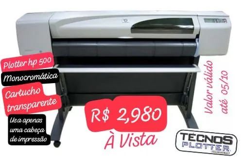 Plotter HP 500 Monocromática - Venda