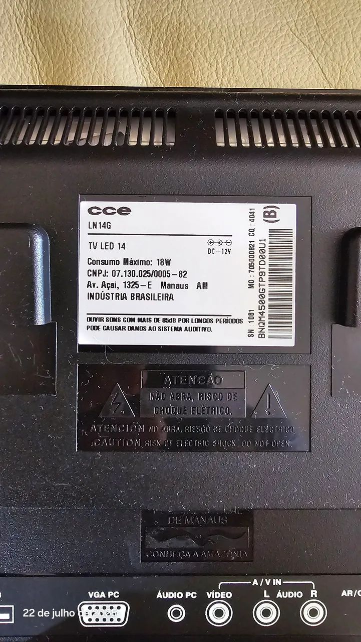 TV CCE LED 14 polegadas  - Foto 3
