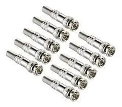 Kit Conector Bnc Com Mola/parafuso Plug Cftv 10 Peças
