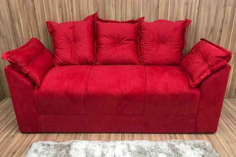 Cinjunto de Sofá 2 e 3 Lugares Suede Vermelho - Foto 2