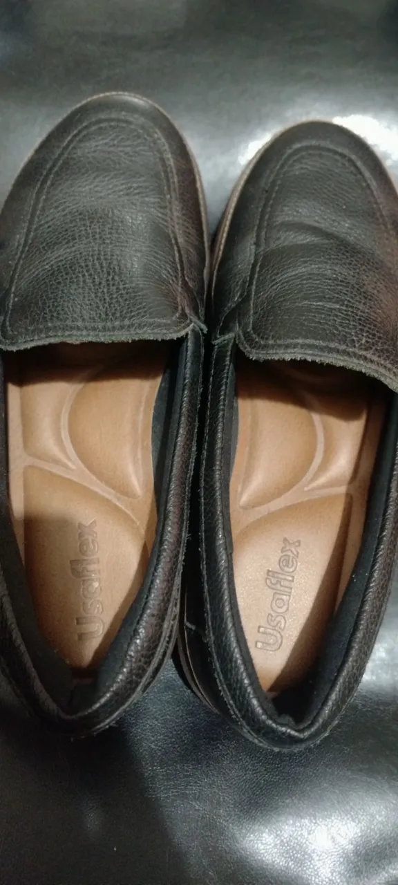 Sapatos Usaflex Couro Preto - Conforto e Estilo