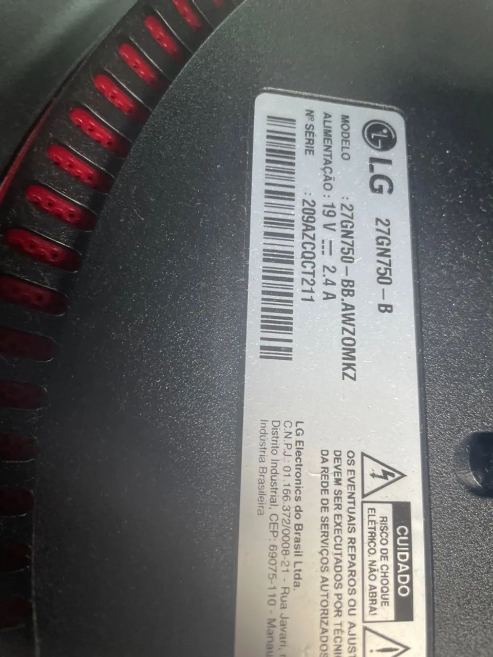 Monitor LG Gamer 27 modelo gn750