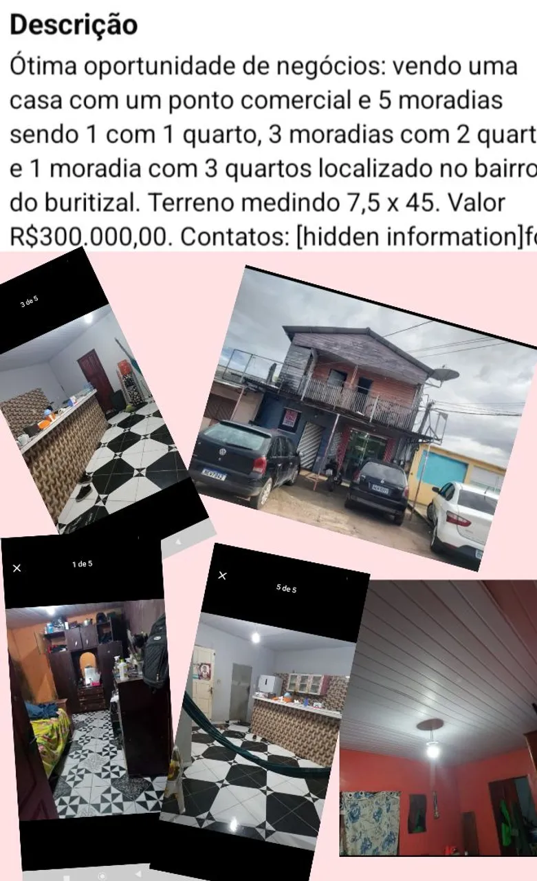 São 5 casas+Ponto+terreno Beirol