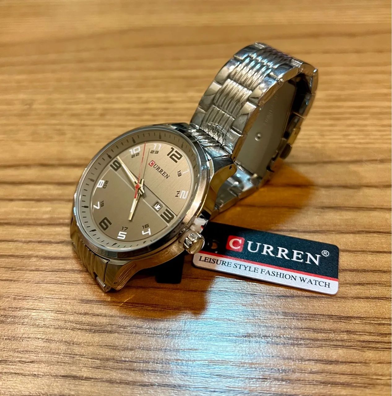 Relógio Curren 8411 Masculino - Aço Inoxidável Prata com Cinza