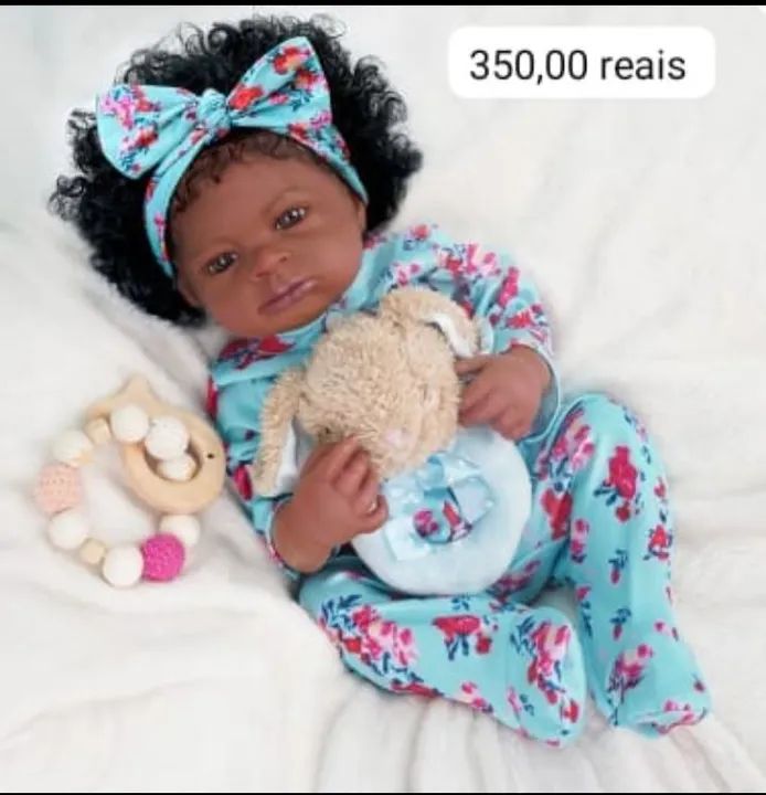 Boneca Reborn Negra de Silicone - Realista e Linda - Foto 4
