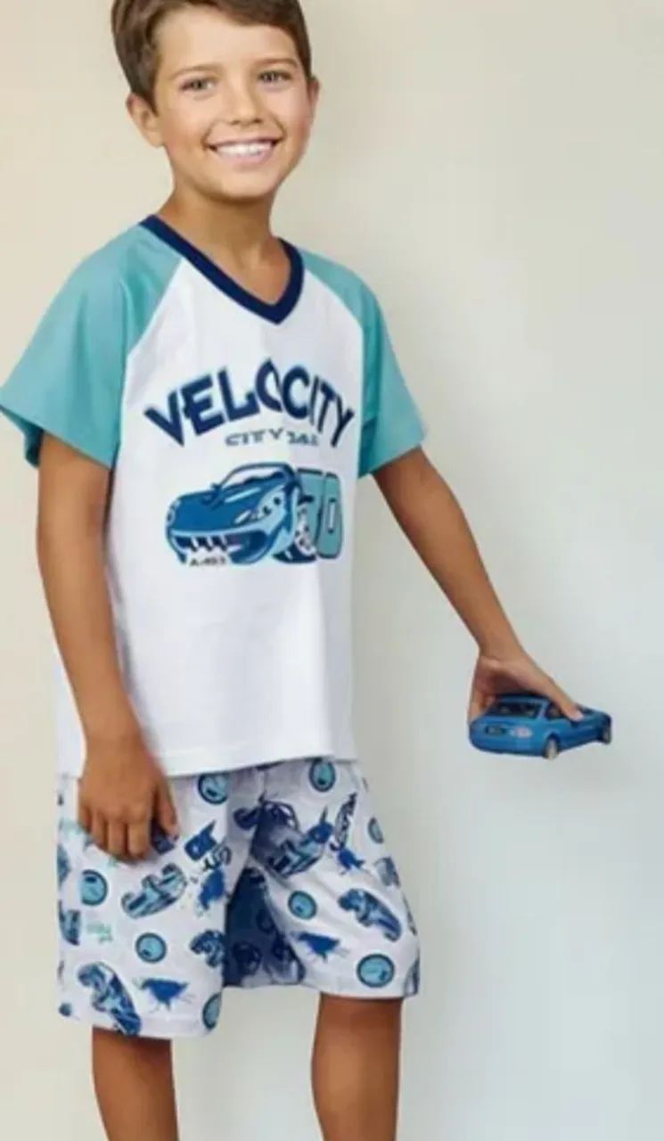 Pijama Carrinho 100% Algodão 
