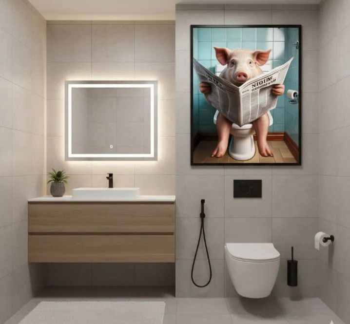 placa Painel Em Pvc 70x45 Banheiro comics 
