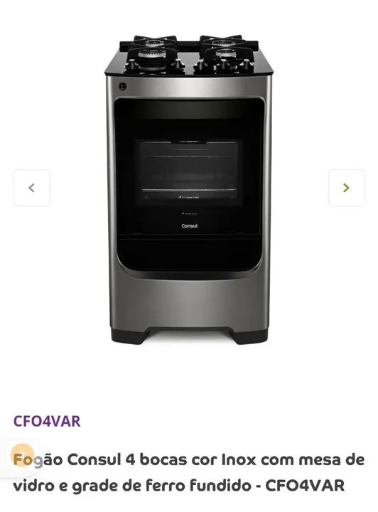 VENDO FOGÃO BARATO INOX CONSUL TAMPO DE VIDRO SEMI NOVO - Foto 3