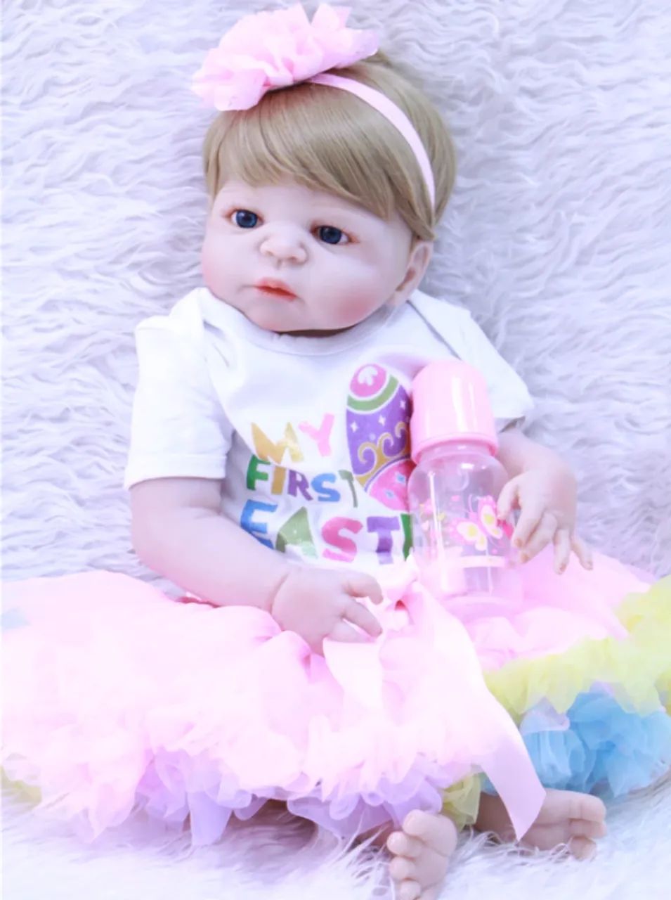 Boneca Realista Reborn Silicone Nenem Sara