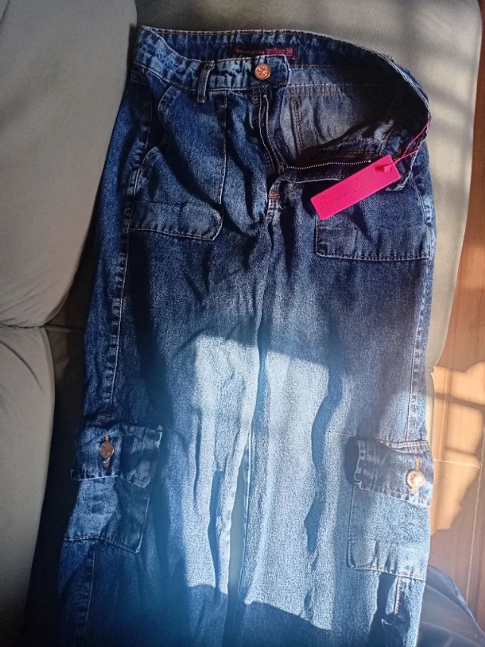 Calça cargo jeans nova