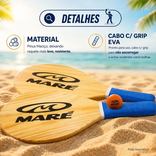 Frescobol com Bolsa e 3 bolinhas Novo  - Foto 3