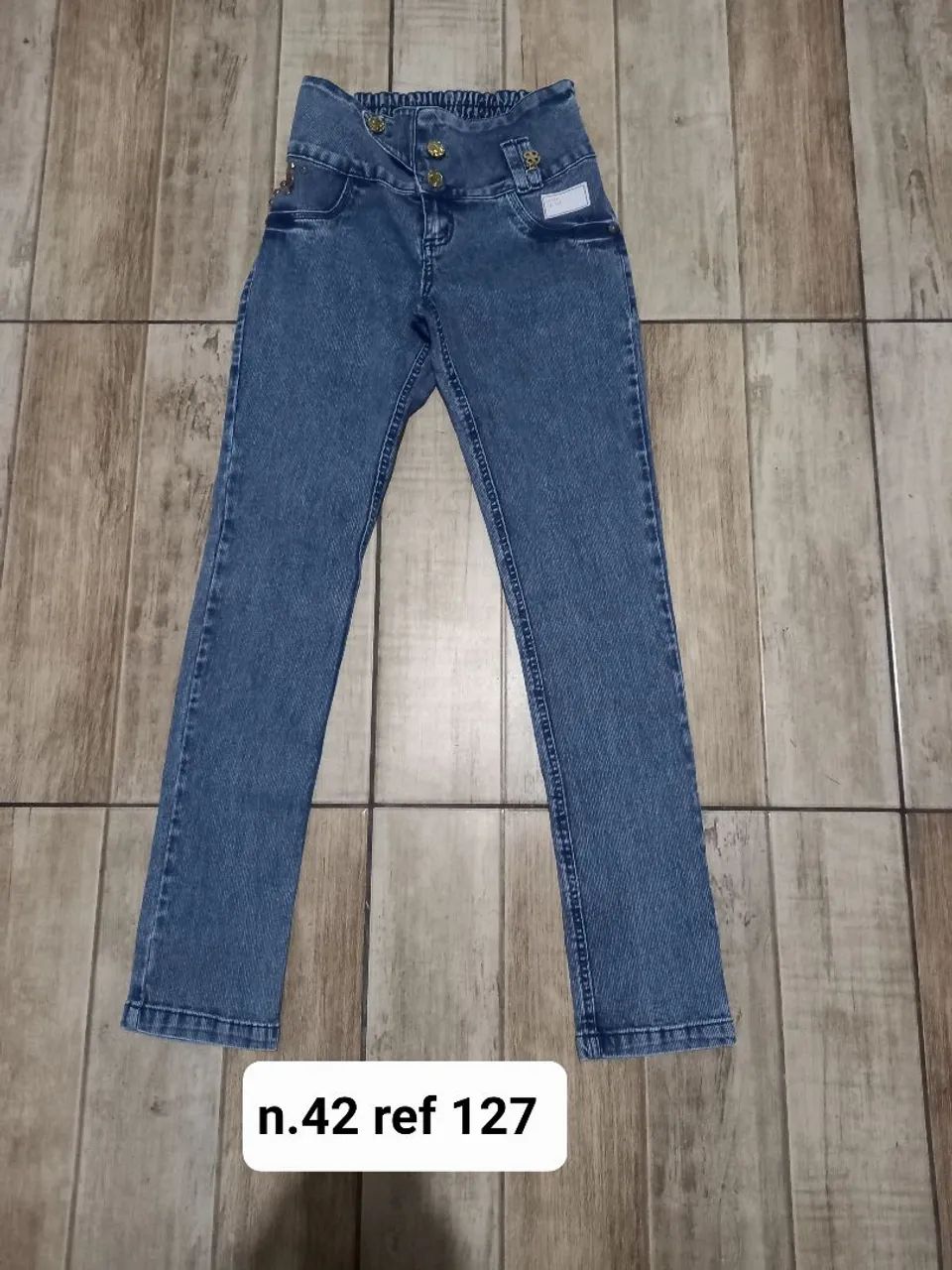 Calça Jeans feminina com elastano - Foto 3