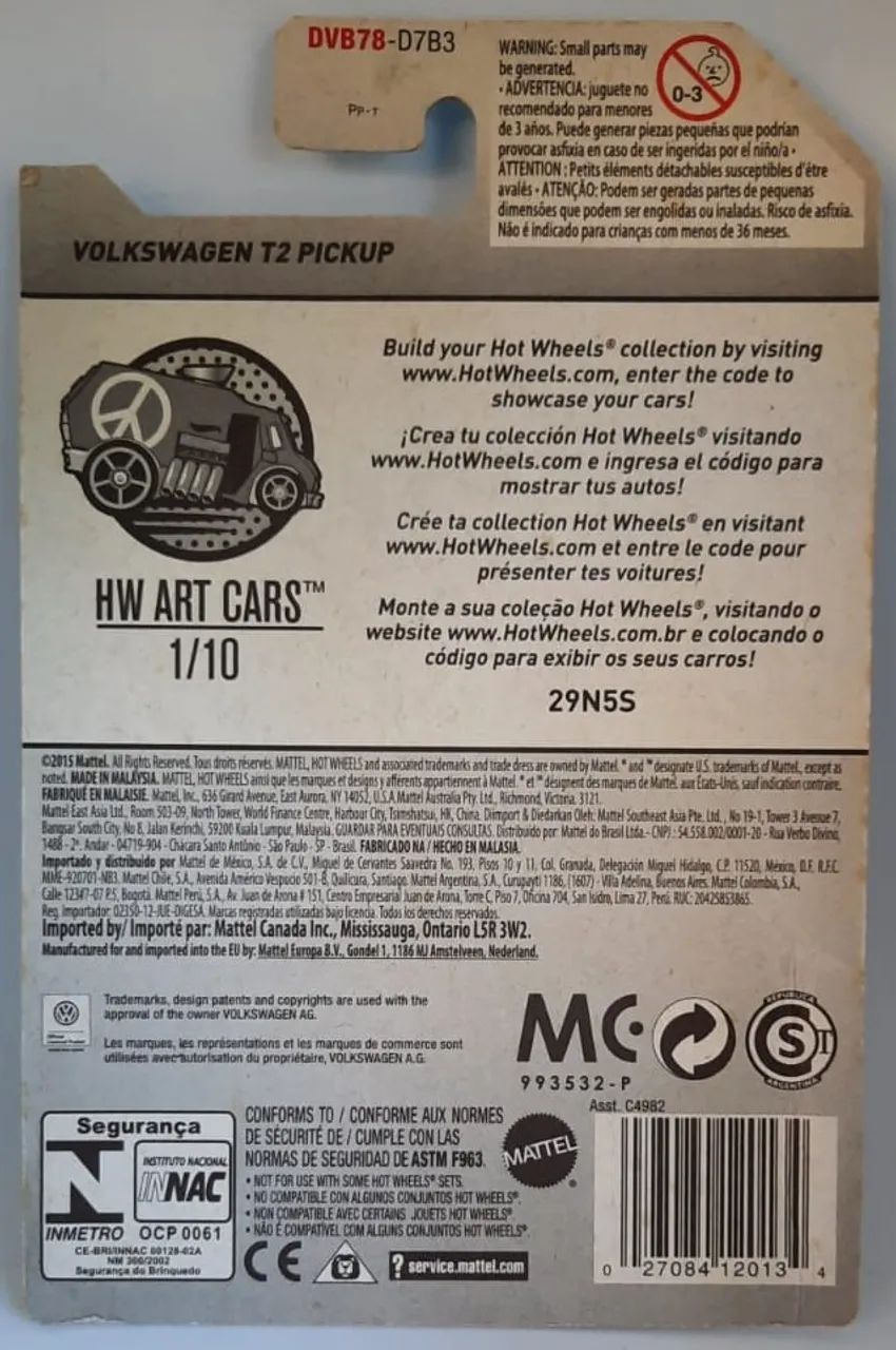 Hot Wheels Volkswagen T2 Pickup Branco - 2015 - Foto 2