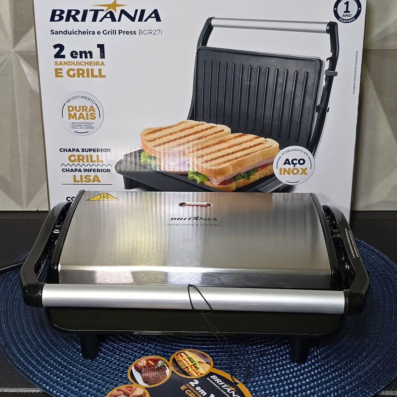 Sanduicheira e Grill Britânia 127V  - Foto 3