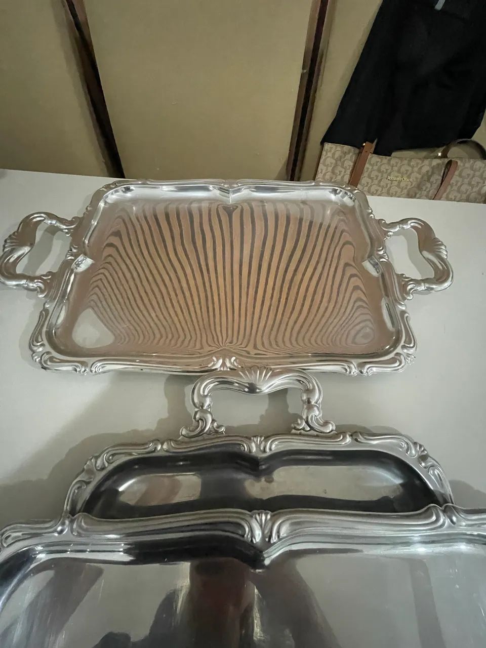 Conjunto bandeja prata servir inox - Foto 4