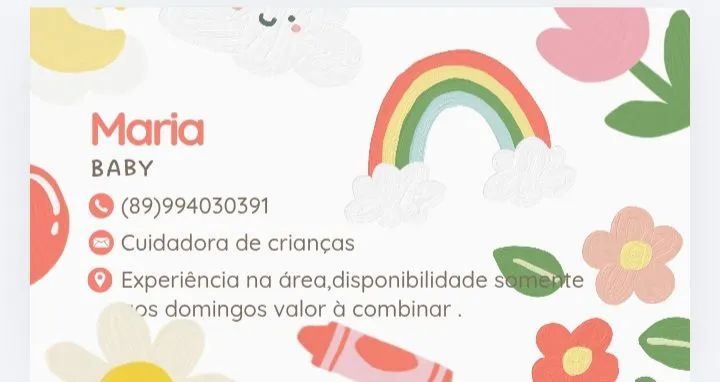 Cuido de crianças aos domingos 