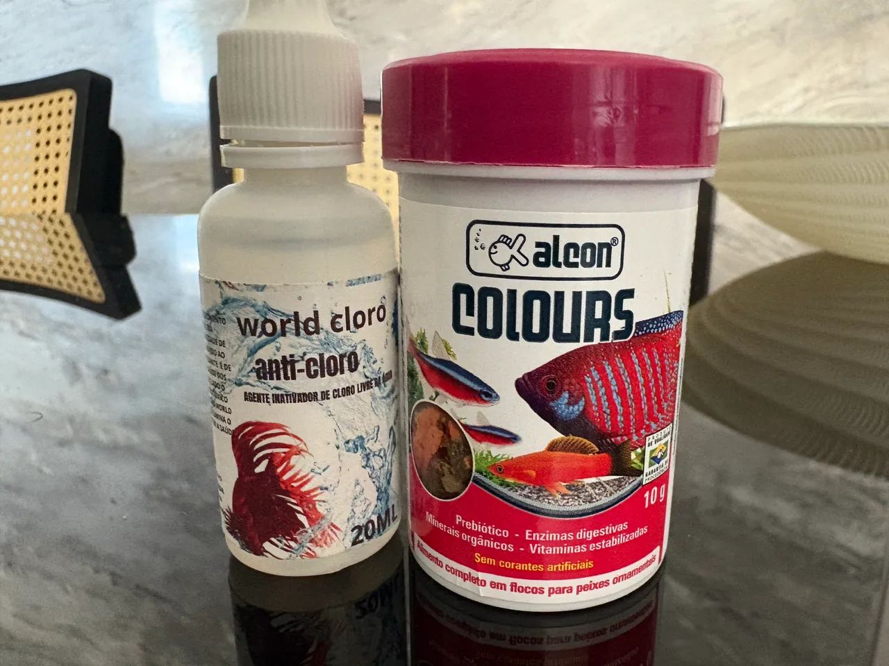 Alimento ração em flocos para peixes+ anti cloro - Foto 3