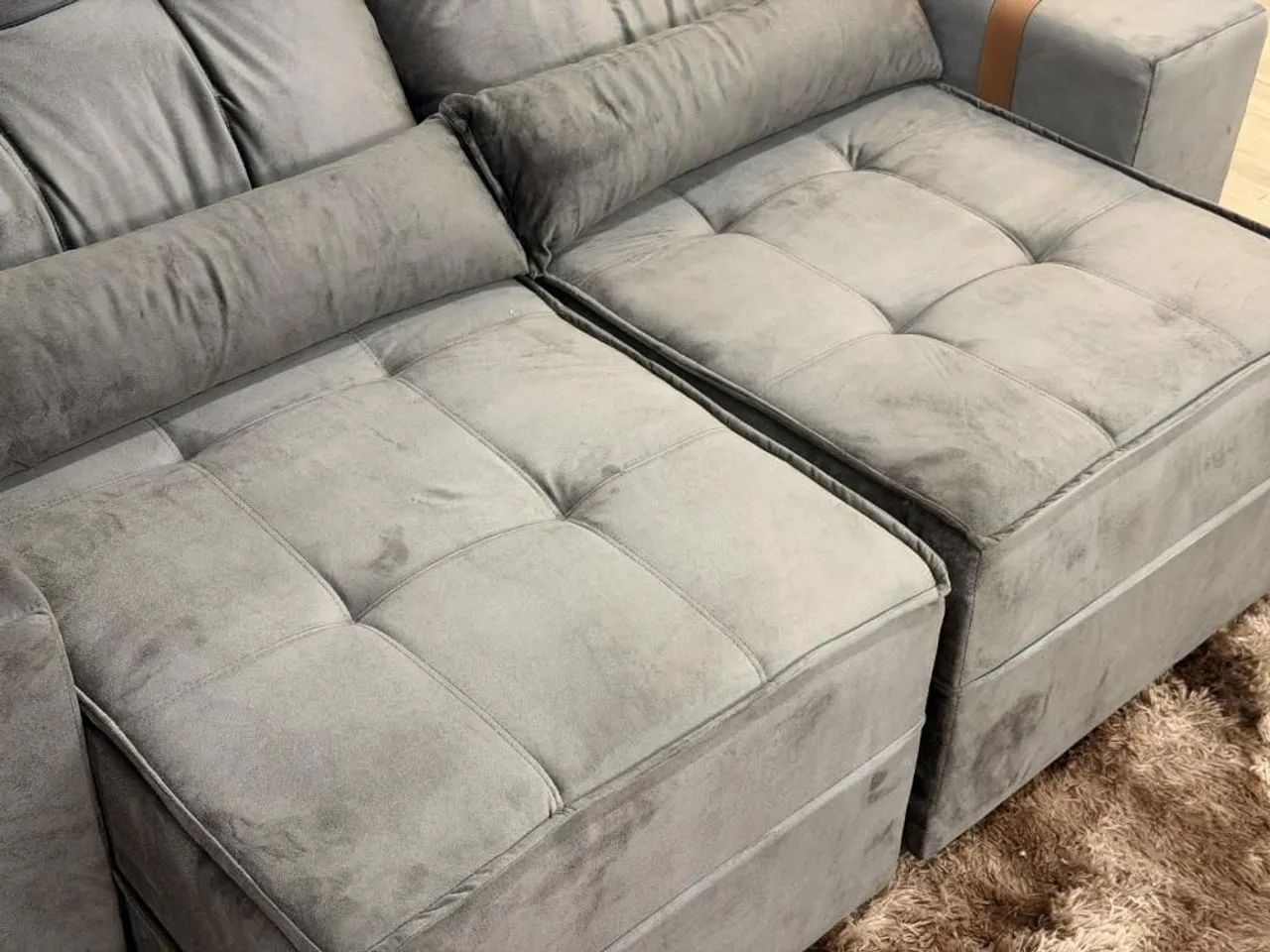 Sofá 2 Lugares Retrátil Reclinável 180cm Veludo Marrom - Foto 3
