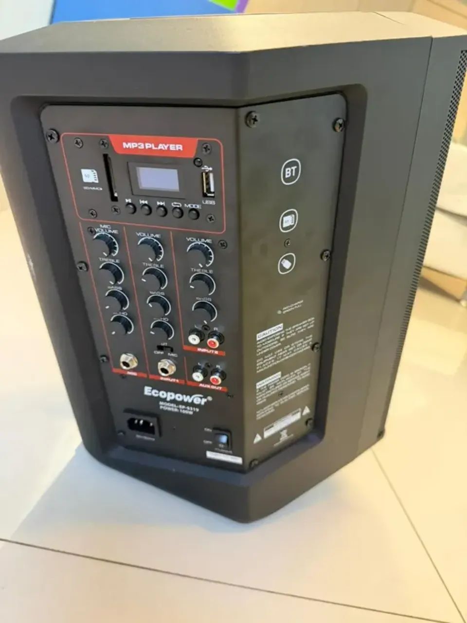 Caixa de Som Bluetooth Ecopower + 2 Microfones - Foto 3
