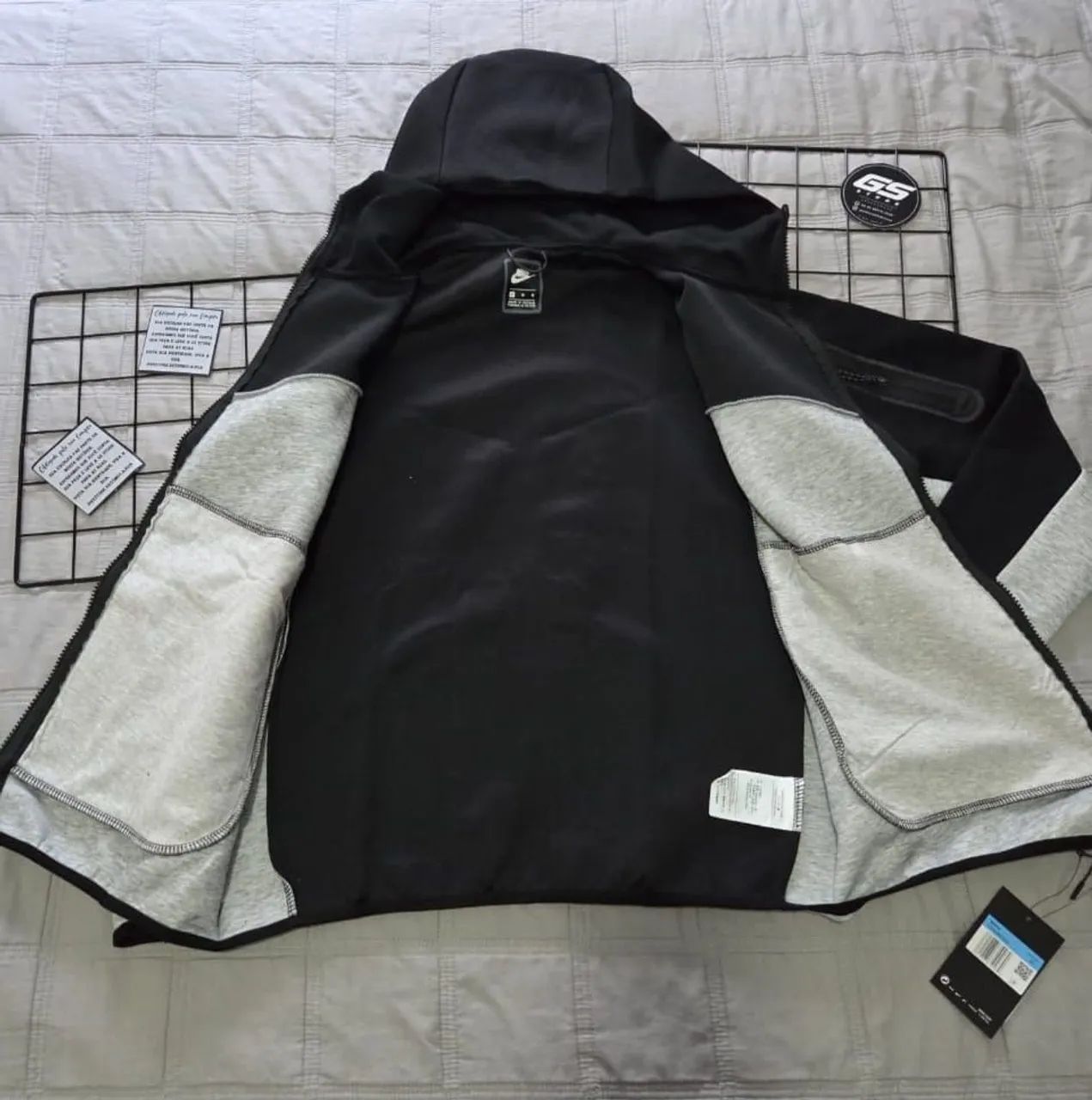 tech fleece tamanho m preto e cinza - Foto 3