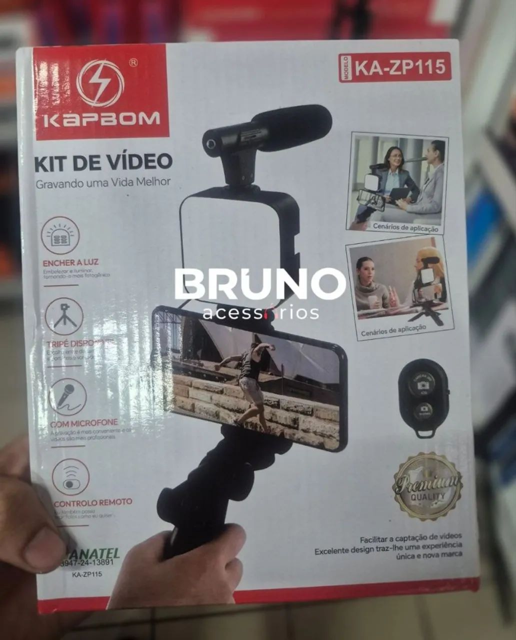 Kit de vídeo profissional com led microfone  - Foto 2