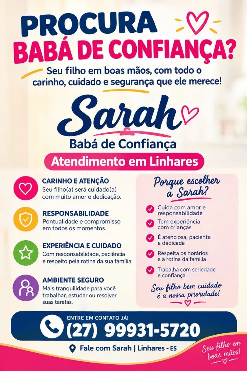 Serviço de Babá em Linhares