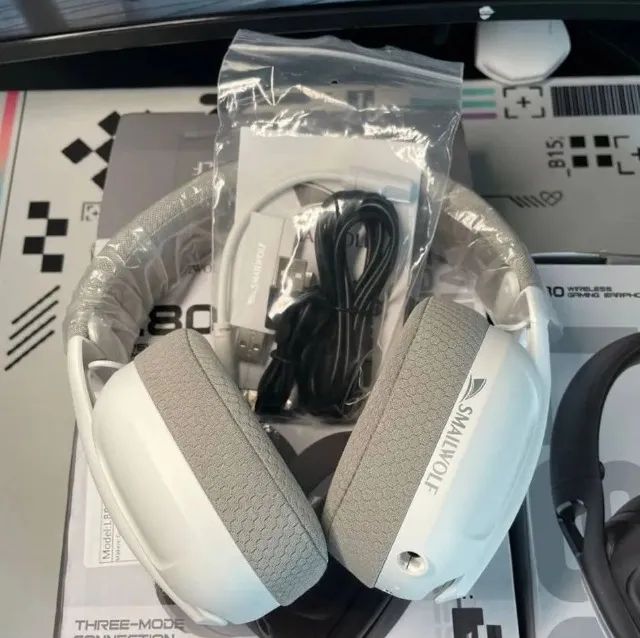 Fone Gamer SmallWolf L80 Headset Tri-Mode Bluetooth, 2.4G sem fio e USB-C com fio  - Foto 4