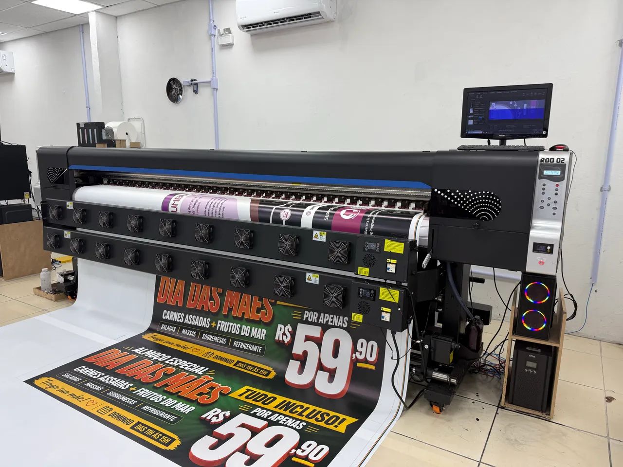 Vendo Plotter de Impressão 3,20 com quatro cabeças i3200 - Foto 4