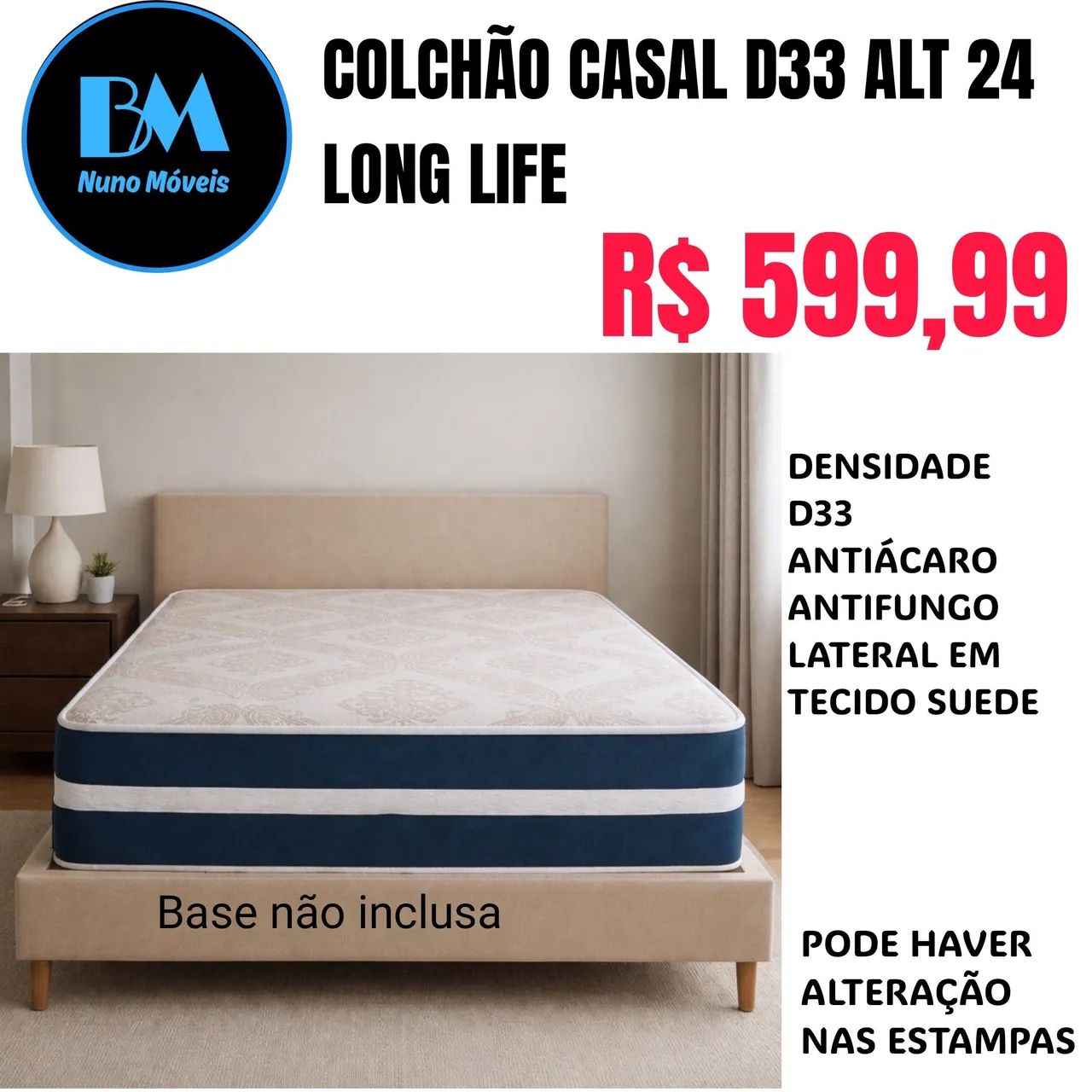Colchão Casal D33 Alt 24 Long Life 