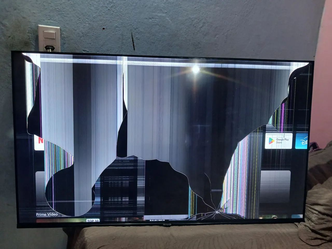 TV Android AIWA 55 Polegadas tela quebrada 