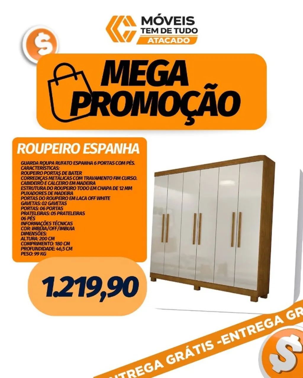 MEGA PROMOÇÃO ROUPEIRO ESPANHA