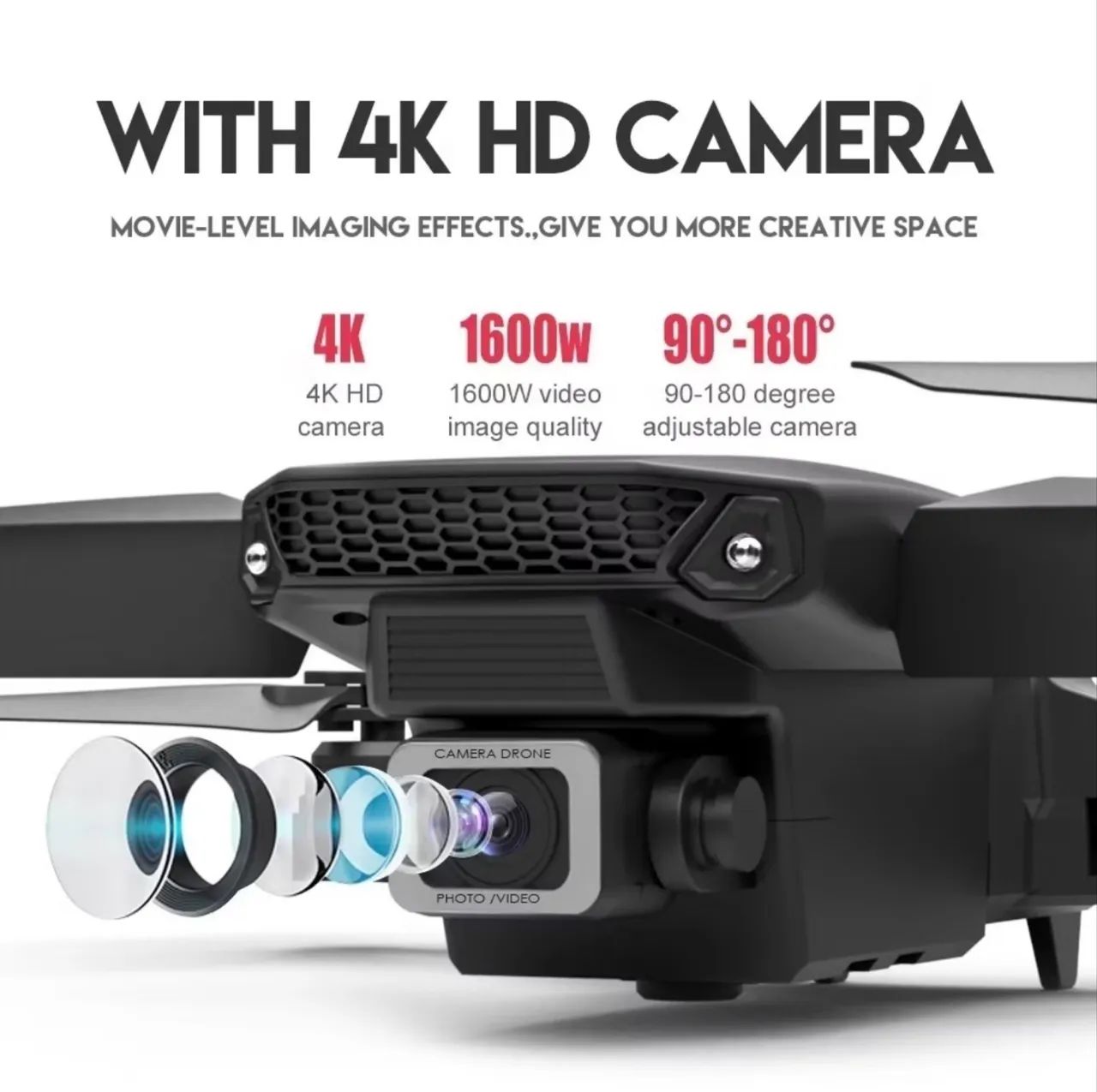 DLI Drone E88 HD com Câmera Dupla WiFi FPV  - Foto 2