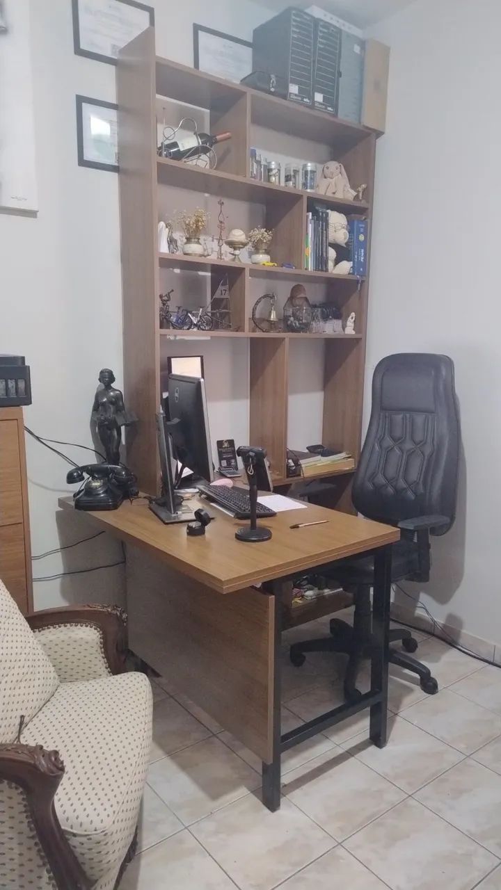 MESA para escritório com  ESTANTE - MDF - ACOPLADA.  - Foto 6
