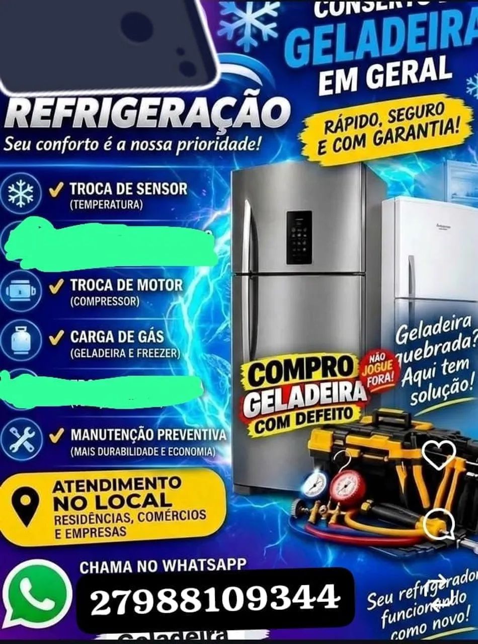 Geladeira, freezer, bebedouro 