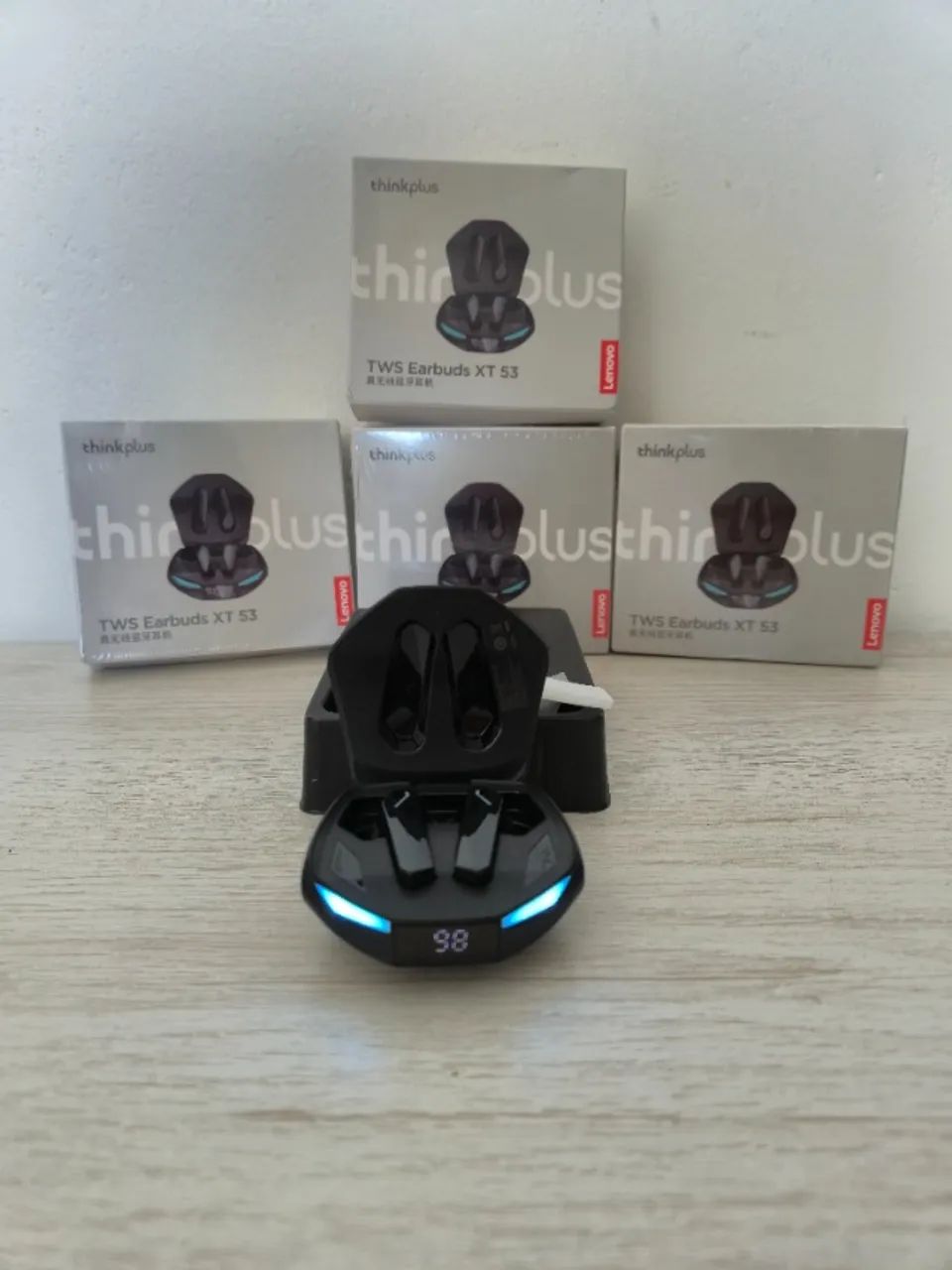 Fone Lenovo XT53 Bluetooth 5.4 Display LED Baixa Latência Gamer | 3 meses de Garantia