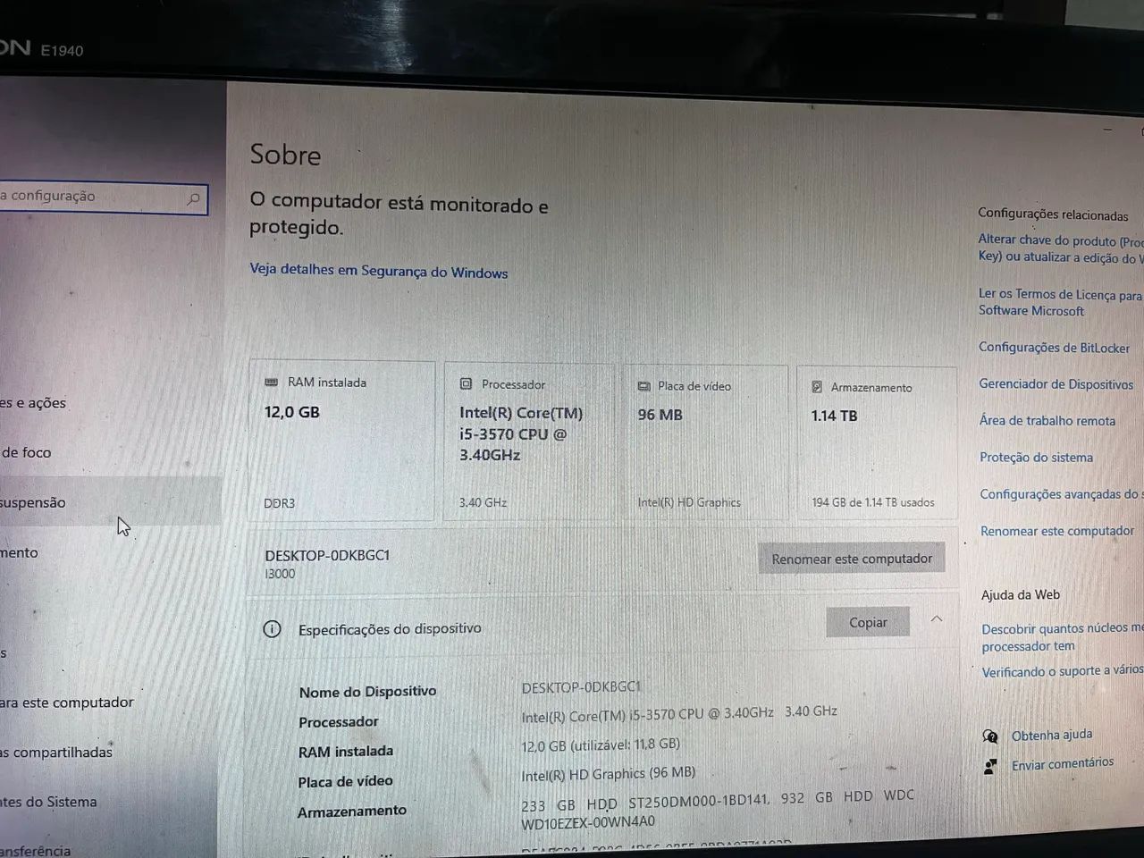 CPU I5 PRA HOJE - FUNCIONA PERFEITAMENTE 