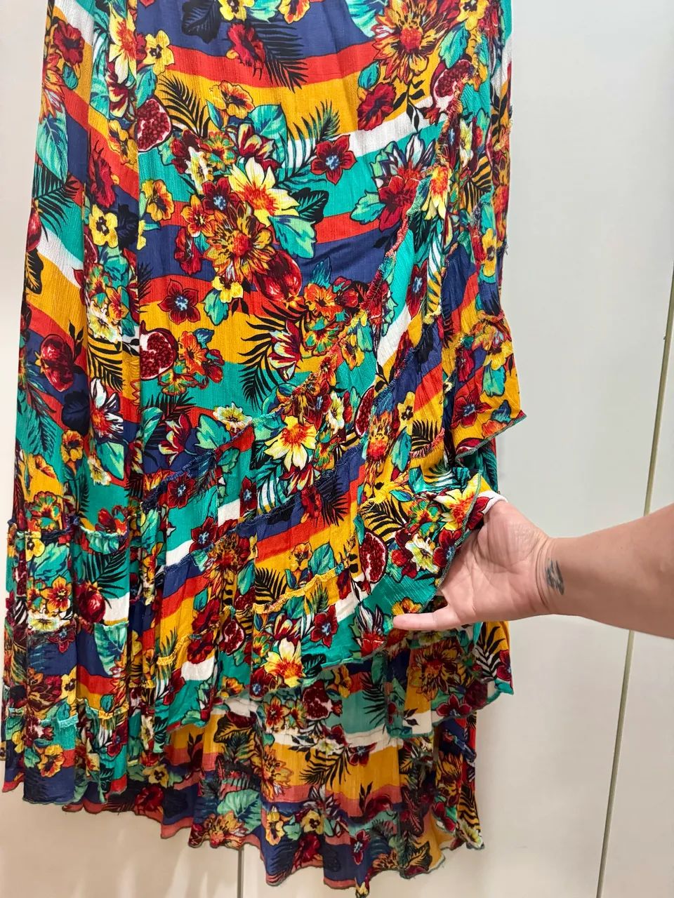 Saia longa estampado em viscose de seda  - Foto 2