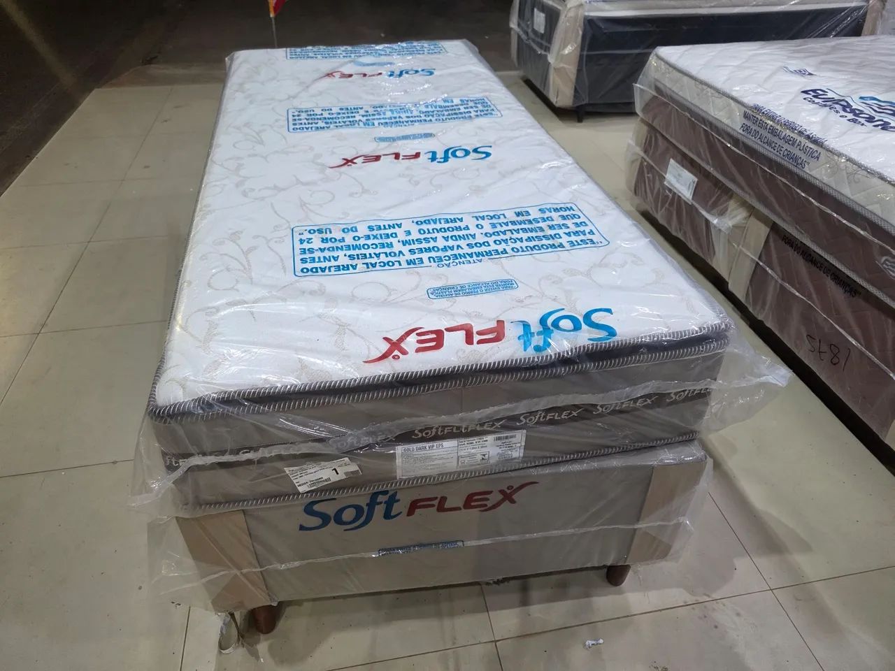 Cama box solteiro molas ensacadas nova 