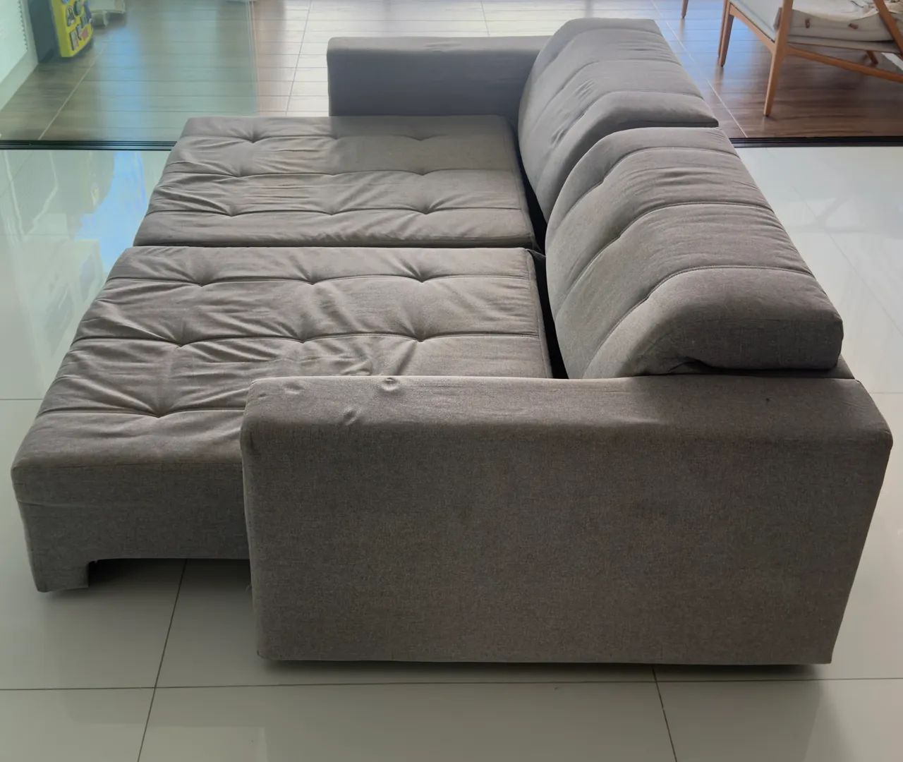 Sofá Retrátil e Reclinável 2 Módulos - Cinza - Super Confortável