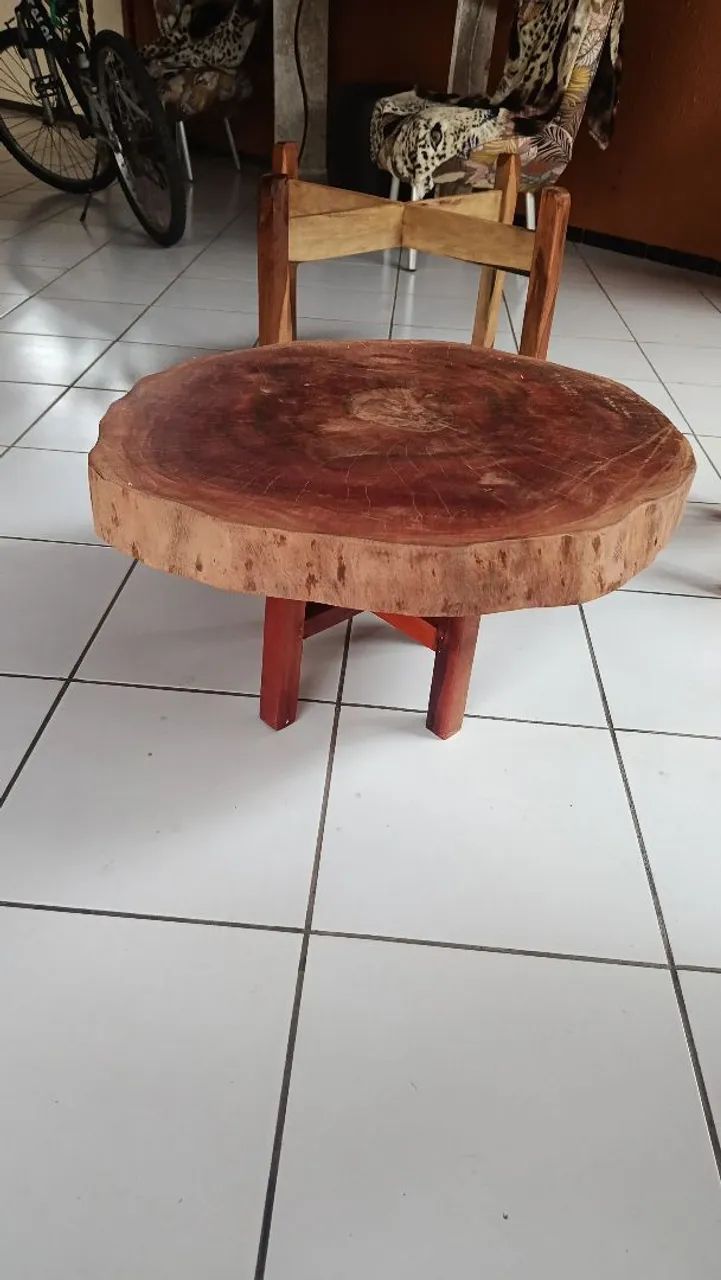 Mesa rústica de centro madeira 