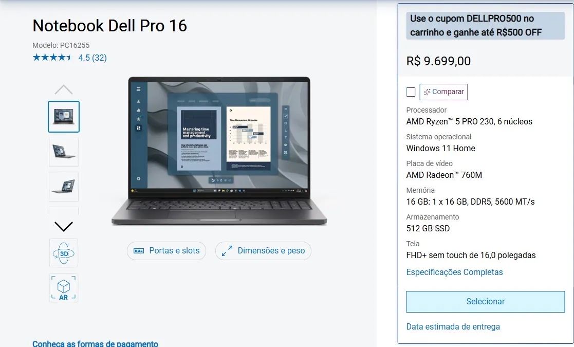 Notebook Dell (troco em MAC, analiso propostas)